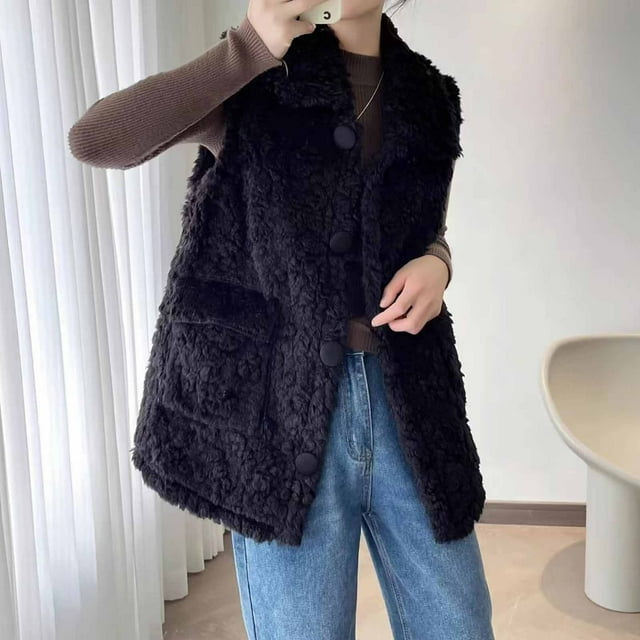 LOVZFMLL Vestes pour Femmes Mode Décontractée Manteau d'Hiver Intégré Mi-Long