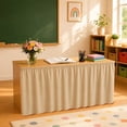 thumbnail image 4 of 6/9Ft x 29In Rectangular Teacher Desk Skirt Fabric Washable Back To School Table Cover For Classroom Bookshelf Cabinet Household Decor, 4 of 5