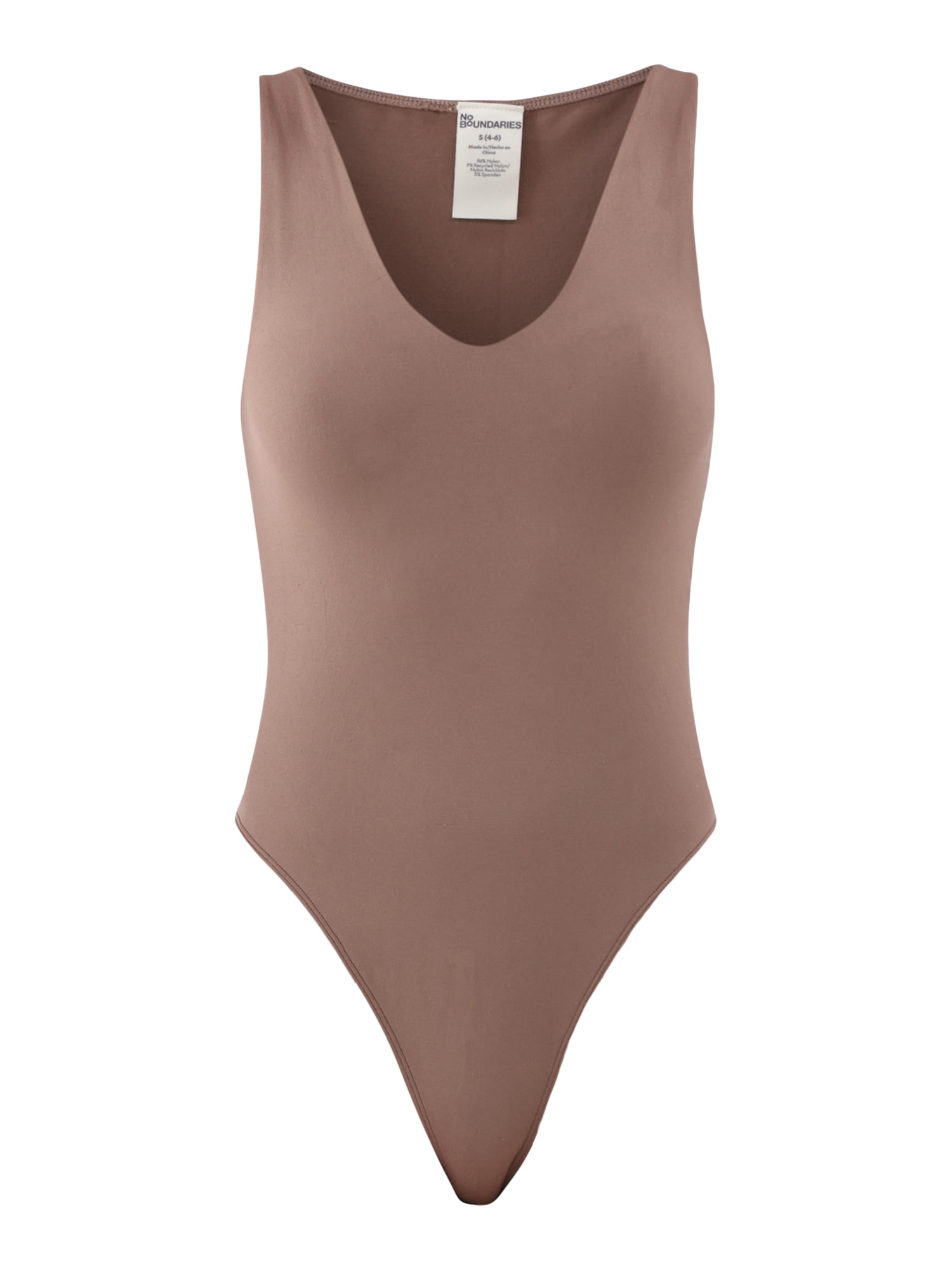 No Boundaries Seamless Double Layer V-Neck Bodysuit, 2-Pack, Women's and Women's Plus