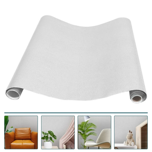 WRISTBIQUE Silver Glitter Peel and Stick Wallpaper for Decor in Bedrooms and Living Rooms 1 Roll PVC