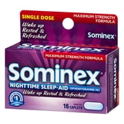 Sominex Nighttime Sleep-Aid Caplets, Maximum Strength, 16 ea