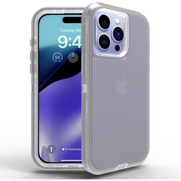 Compatible with iPhone Case,[Compatible with Wireless Charging] Shock Absorption Bumper Design Clear Full Body Protection Soft Cover Phone Case (Grey,iPhone 13)