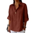 thumbnail image 5 of Vinsonshop Linen Cotton Tops for Women Tunic Tops Summer Boho Gauze Tops Collared Shirts Casual Clothes 2026 Linen Clothes for Women Summer Clothes Summer Tops for Women 2026 (S-5XL), 5 of 7