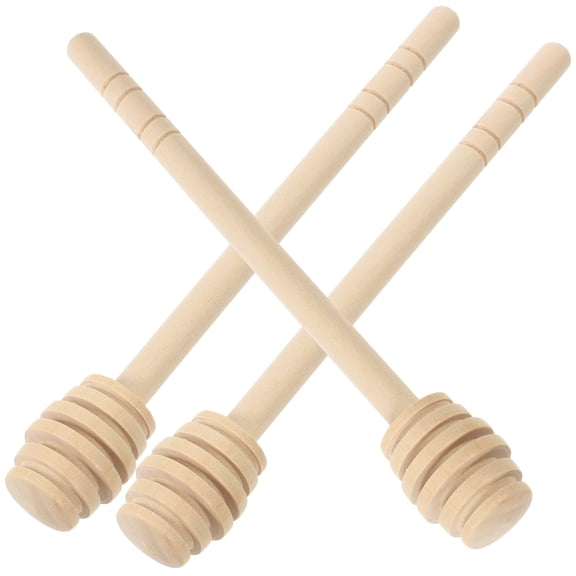 3Pcs Wooden Honey Dippers Sticks Honey Jam Syrup Collecting Dispensing Drizzling Jam Stick