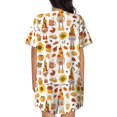 thumbnail image 3 of Bingfone Gnomes Autumn Harvest Print Pajamas Sets for Women Soft Short-Sleeved Pjs with Lounge Shorts Two Piece Sleepwear, 3 of 8