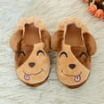 thumbnail image 7 of WhouRiu Little Boys Cozy Slippers Cartoon Thermal Indoor Outdoor Shoes Child Soft Comfy Warm Winter Scuff Slippers Brown Little Child11.5, 7 of 7