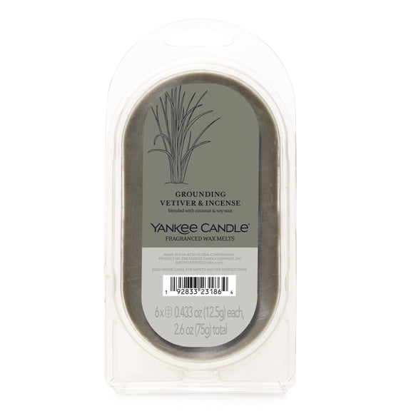 Yankee Candle Well Living Collection Grounding Vetiver & Incense Wax Melt 6-Pcs