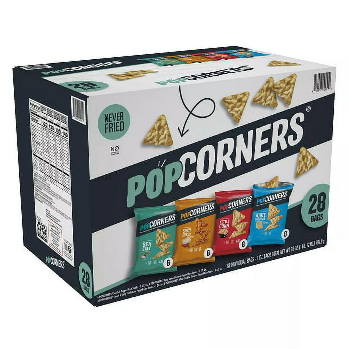 PopCorners Bulk Variety Pack (28 ct.) - (6 ct. Sea Salt, 6 ct. Spicy Quesd, 8 ct. Kettle Corn, 8 ct. White Cheddar)
