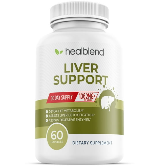 Healblend Natural Liver Support Supplement - Helps Detox Cleanse & Repair with Milk Thistle, Artichoke Enhance, Dandelion Root, Optimal Liver Health - 60 Capsules