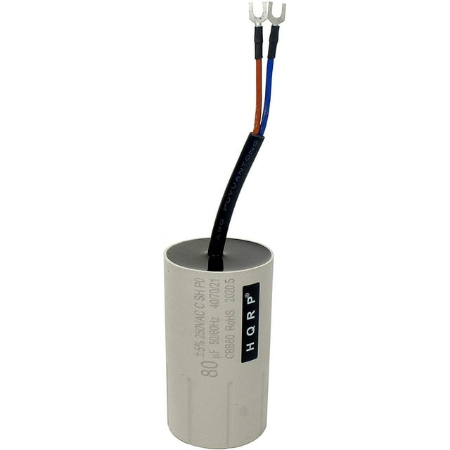 HQRP 80uf 250V Run Capacitor for AC Electric Motor Start HVAC Blower Compressor Pump Cylindric Round 80MFD Harbor Freight CBB60, Harbor Freight Wood Chipper