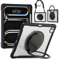 thumbnail image 2 of XYX For iPad Pro 13 inch Case (2025 M5/2024 M4), 360 Rotating Hand Grip, Shoulder Strap, Heavy Duty Drop Protection, Transparent, 2 of 7