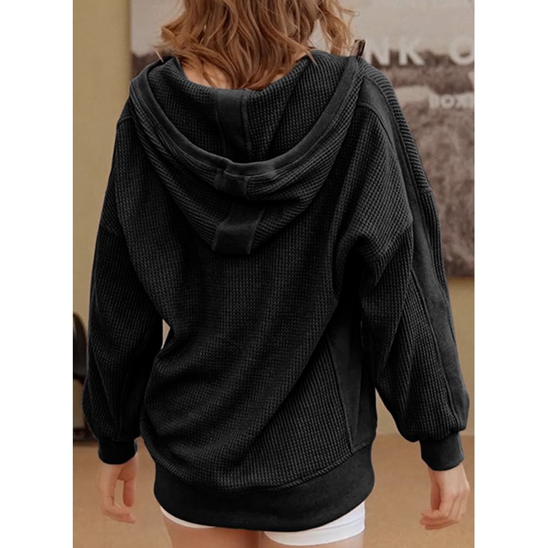 Eytino Women Plus Size Lightweight Sweatshirt Long Sleeve Pullover Hoodies  Tops with Pocket,1X Black at  Women's Clothing store