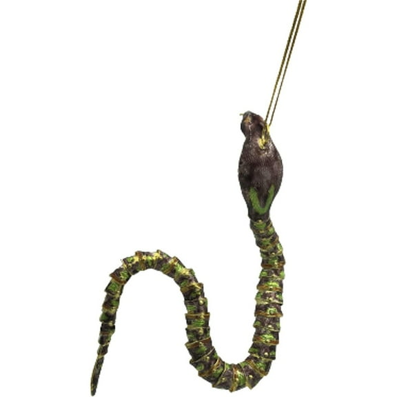 Cloisonne Articulate Snake Ornament, Enamel on Copper Purple and Green