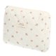 thumbnail image 1 of 1 Pc Bolsa de Maquillaje Mediana Acolchada para Mujeres, Duradera, para Vacaciones, Viajes, Gimnasio, Color Beige y Rojo, Algodón, 1 of 3