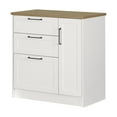 thumbnail image 2 of South Shor Furniture Toscano 3-Drawer Kitchen Island with Door, in White and Maple Nutmeg, 2 of 18