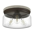 thumbnail image 2 of Hunter - Devon Park 3-light Onyx Bengal, Medium Size Flush Mount Light, Dimmable, Rustic Style, Round Shaped, for Bedrooms, Dining, Living Rooms - 19151, 2 of 7