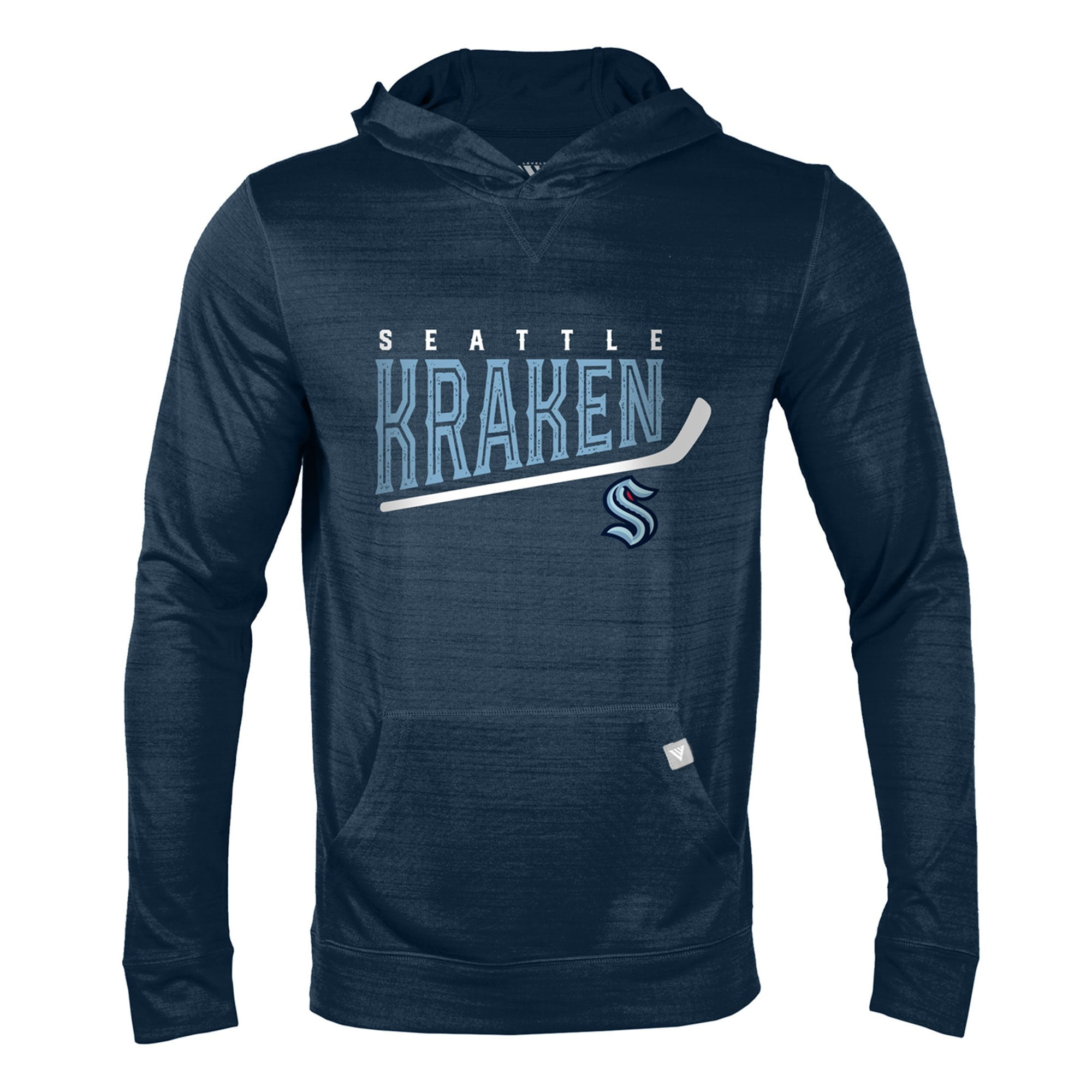 Youth Levelwear Heathered Deep Sea Blue Seattle Kraken Anchor Pullover 