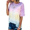 thumbnail image 3 of Nlfie Femmes Cravate Teints Imprimés Manches Courtes Col Rond Pull-Overs, 3 of 3