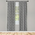 thumbnail image 3 of Ambesonne Hipster Curtains, Aboriginal Monochrome Forms, Pair of 28"x63", Black White, 3 of 5
