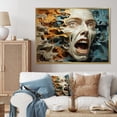 thumbnail image 1 of Designart Surrealism framed wall Art, Morphing Faces of Surrealism , Surrealism framed wall art decor, Multi-Color Modern Gold framed wall art, 40x30 inches Gold Frame, 1 of 5