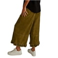 thumbnail image 6 of FNFYFH Cropped Jeans for Women Ruffle Hem Jean Pants Denim Wide Leg Capri Pants with Pockets, 6 of 6