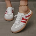 thumbnail image 6 of NexTorq Womens Flat Shoes, Women Sneakers, Arch Support Shoes for Women, Women's Slip on Sneakers, Fashionable Contrast Backless Sneakers, Casual Open Back Lace Up Walking Sports Shoes, Red, 6.5, 6 of 7