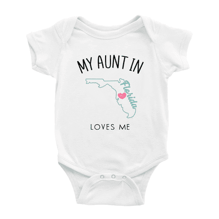 

My Aunt In Florida Loves Me Baby Short Sleeve Romper Bodysuits 0-3 Months