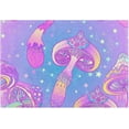 thumbnail image 4 of SKYSONIC Bath Mats Toiletry Mat, Fluffy Plush Absorbent Bath Rugs Carpet with Non Slip Bottom for Bathroom Floor Toilet Tub and Shower,23.6"x15.7"+17.3"x13.4"-Purple Magical Mushroom, 4 of 7