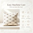 thumbnail image 5 of Floral Throw Pillow 18x18, Boho Brown Striped Throw Pillow Set with Pillowcase & Insert, Vintage Decorative Pillow Covers with Soft Core, Cozy Accent Cushions for Couch Sofa Home Indoor Decor, 5 of 10