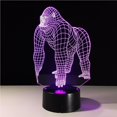 thumbnail image 3 of Lámpara De Noche De Gorila 3D Con Luz De Control Remoto Luz De Sensor De Animal 3D Ajustable Control Táctil Luz De Noche Led 3D Para Dormitorio Sala De Estar Al Aire Libre Noticed HA017980-00, 3 of 7