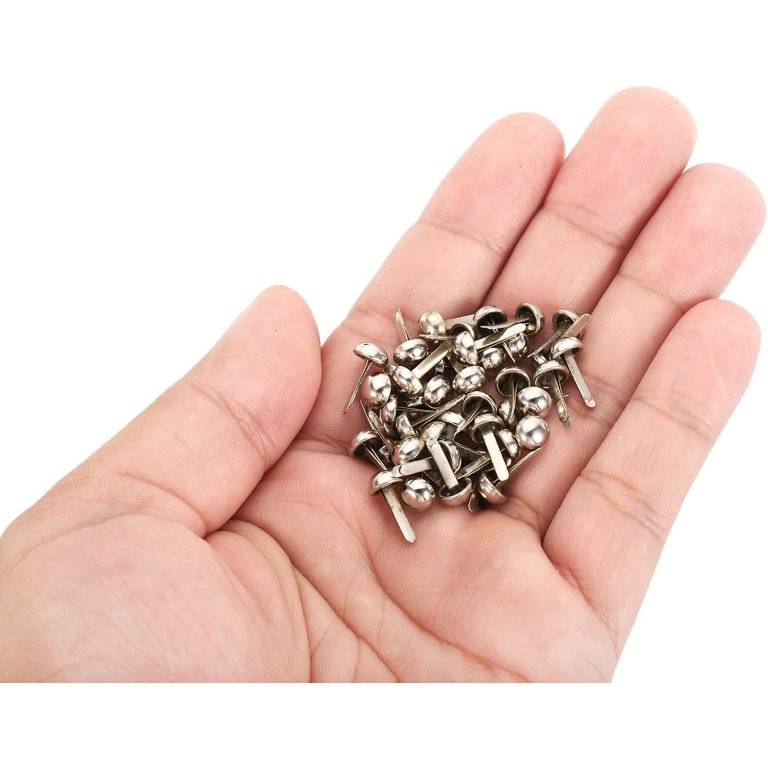 100pcs 6x12mm Mini Brads Round Paper Fasteners for Art Crafting, Silver  Tone - Bed Bath & Beyond - 36801152