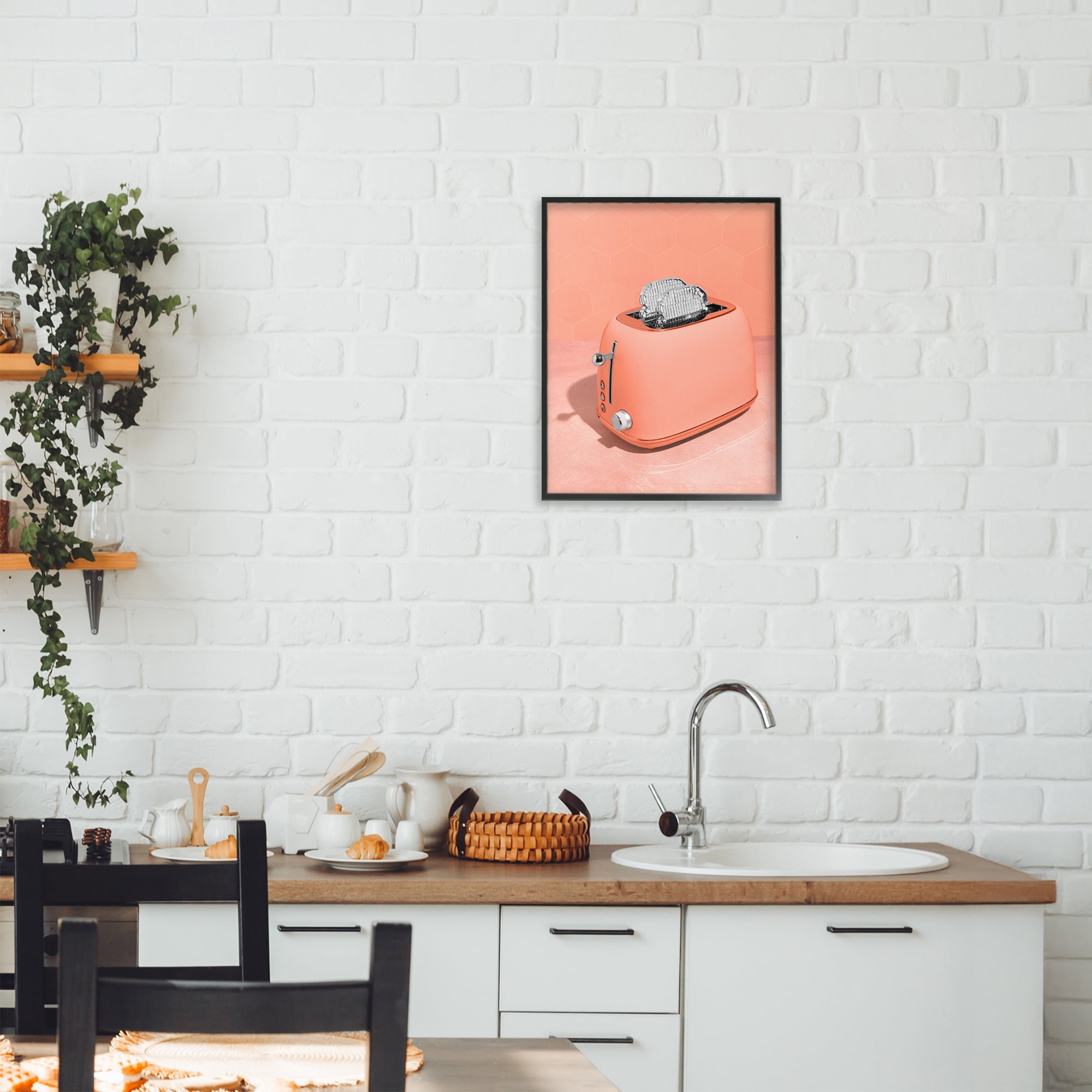 Stupell Industries Disco Toast over Orange Black Framed Giclee Art, design by LISH Creative
