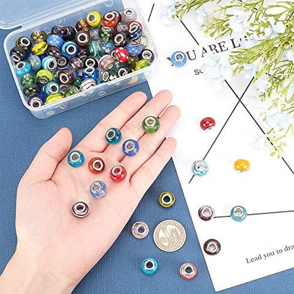 Multicolor Glass Slide Beads, 5 mm, 100 Count