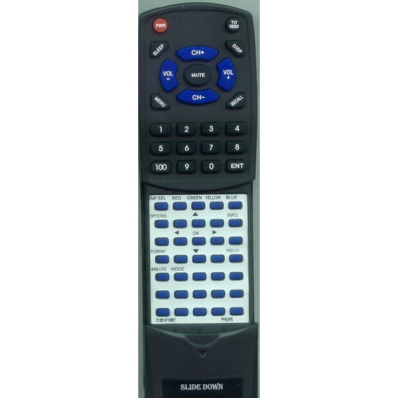 Replacement Remote for PHILIPS 312814719601, RT312814719601, RC4451, 52PFL7432D37, 47PFL9732D37, 52PFL7432D, 42PFL7432D37, 47PFL7432D37, 42PFL7432D,