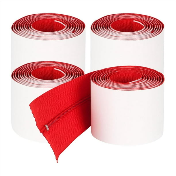 Paquete de 4 Cremalleras Antipolvo Resistentes para Láminas de Plástico - Cremallera Autoadhesiva Antipolvo para Puertas, 2,13 M X 7,6 cm