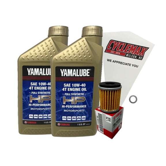 Cyclemax OEM Full Synthetic Oil Change Kit fits 2009-2024 Yamaha YFZ450R