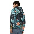 thumbnail image 4 of Wukai Black Panther Floral Illustration Print Men's Zip-Up Hoodie,Fleece Full-Zip Hoodie for Men, Hooded Sweatshirt-Medium, 4 of 5