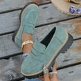 thumbnail image 5 of YLYL Women Suede Penny Loafers Chunky Heel Lug Sole Slip on Comfortable Casual Business Work Shoes, 5 of 9