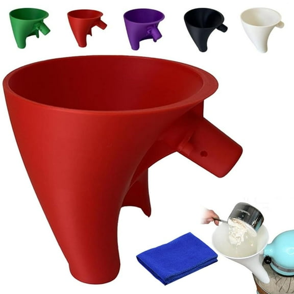 Flour Funnel for Kitchen Aid Mixer,Kitchen Aid Attachments for Mixers Accessories,Diameter Enables Guided Pouring Tilt-Head,Stand Mixer Attachment for Egg Liquid, Prevents Spills and Messes