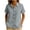 Gray2, variant on Womens Short Sleeve Shirts Casual Collared Button Down Shirt V Neck Summer Tops Casual Business Work Blouses M-3XL