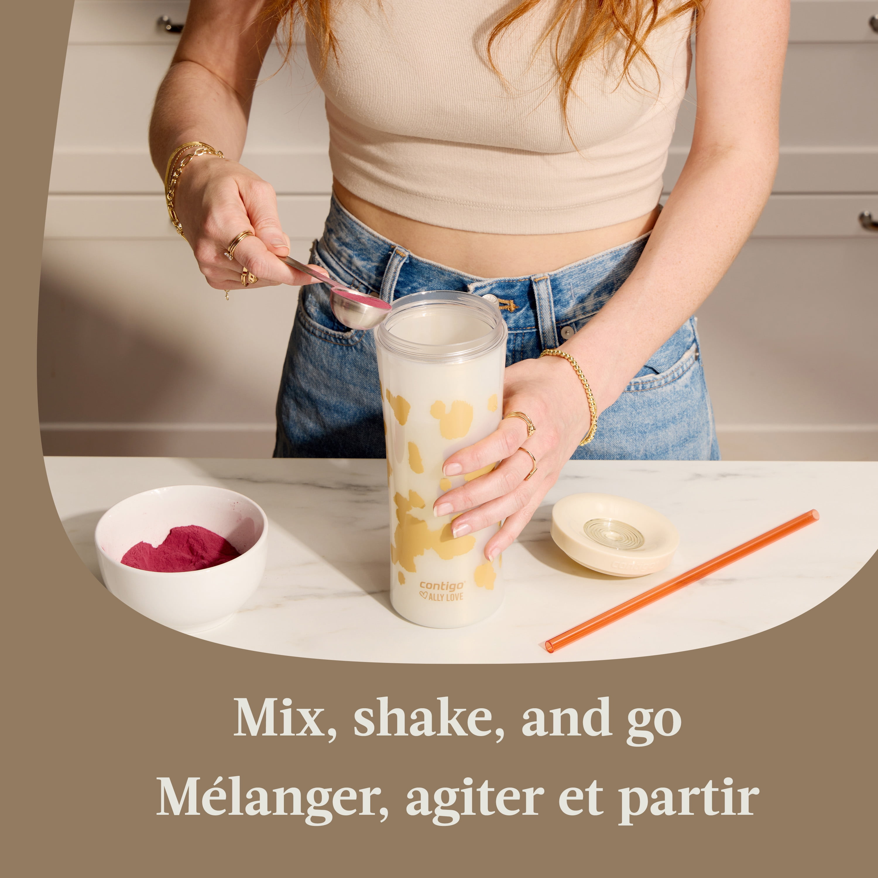 Contigo x Ally Love Streeterville AUTOCLOSE Shake & Go Tumbler, 20 oz (591 ml)