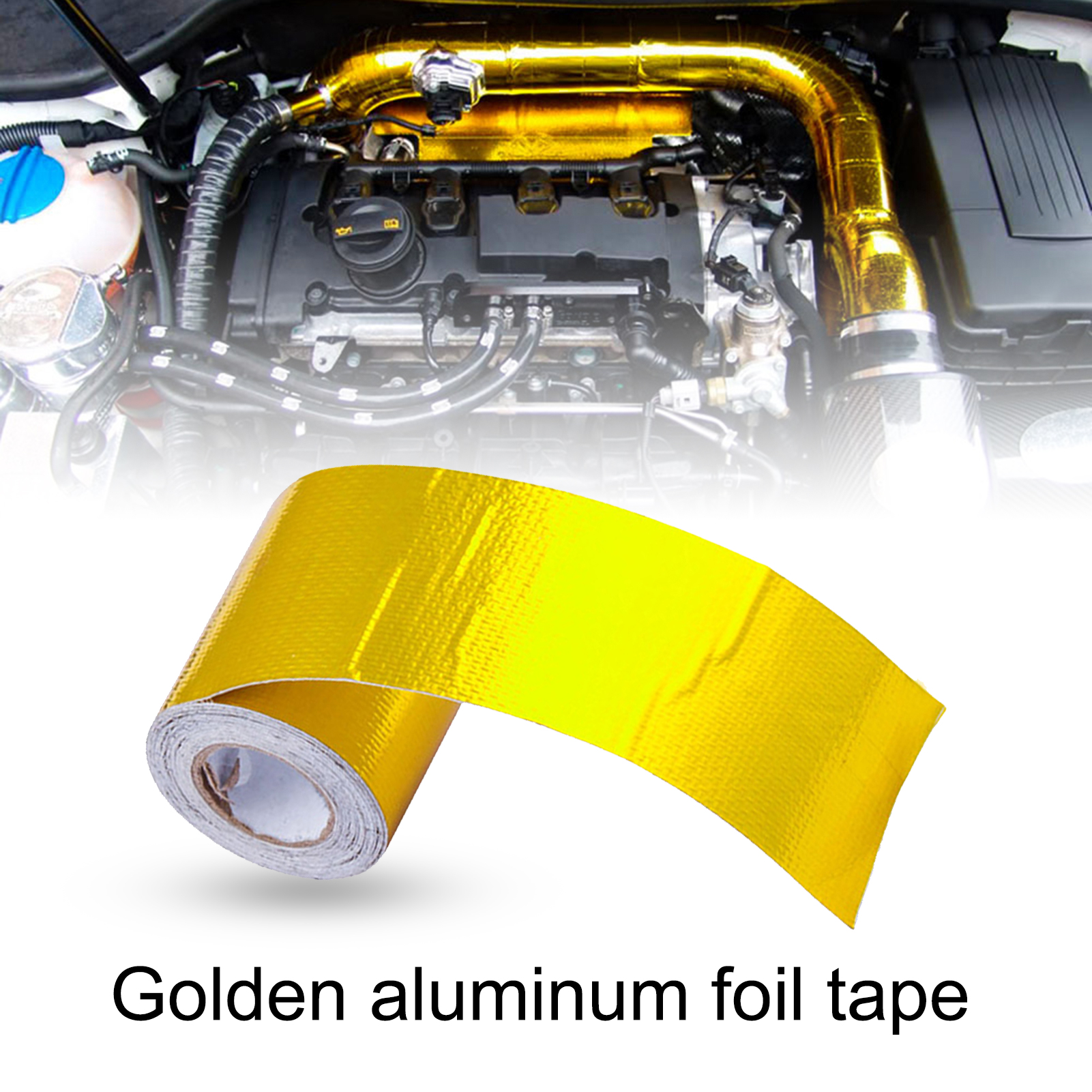 Farfi Heat Shield Wrap Self-adhesive Heat Insulation Golden Reflective Air  Intake Tape for Car - Walmart.com