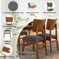 thumbnail image 2 of Mid-century Modern Dining Table Set for 4, Solid Wood Dining Table and Solid Wood Chairs, 5 Piece Farmhouse Dining Table and 4 Upholstered Chairs for Home, Kitchen, Apartment, Space Saving, 2 of 6