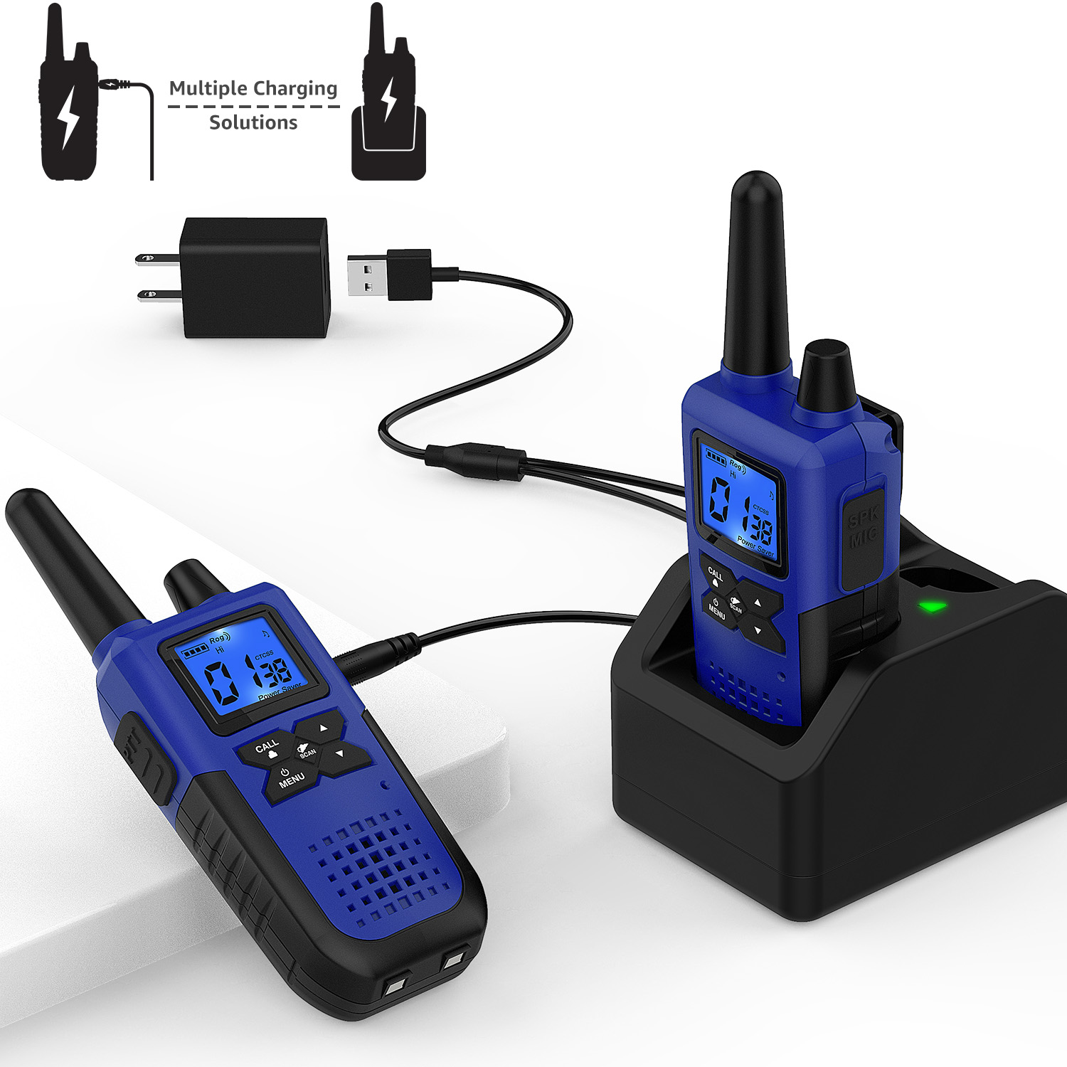 WisHouse K10 Walkie Talkies, 2 Pack Blue photo 7