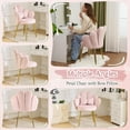 thumbnail image 5 of HYJY Petal Makeup Vanity Chair with Back,Flower Cute Girls Desk Chair Comfy No Wheels,Modern Dining Chair,Small Accent Chair with Adustable Gold Legs&Bow Pillow for Home Office,Bedroom,Velvet,Pink, 5 of 9