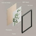 thumbnail image 4 of PixonSign Framed Wall Art Watercolor Pastel Green Leave & Cotton, Set of 8 Nature Plants Wall Decor Arts, Floral Wall Décor, Adhesive Canvas Posters, Modern Home Artwork - 8"x10" Black, 4 of 5