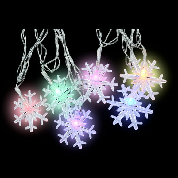 Serie Navideña NaviColors Copo de Nieve 20 Luces Led Multicolor 4 Mts