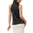 thumbnail image 3 of INSPIRE CHIC Women's Halter Neck Satin Tops Elegant Sleeveless Summer Top, 3 of 5