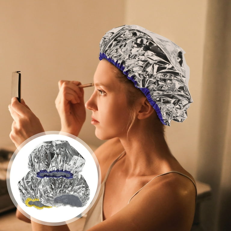 Tin foil hat 3 pcs Baking Oil Hair Caps Elastic Hair Dye Cap Tin Foil Hat Hair Coloring Caps