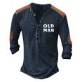 thumbnail image 1 of Men'S Printed T-Shirt Outdoor Retro Button Loose Long Sleeve Top4XL, 1 of 3